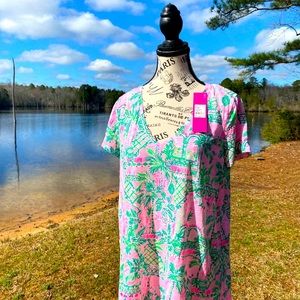 Lilly Pulitzer Top Mandevilla Baby Always Worth It,Medium,NWT,pink&green
